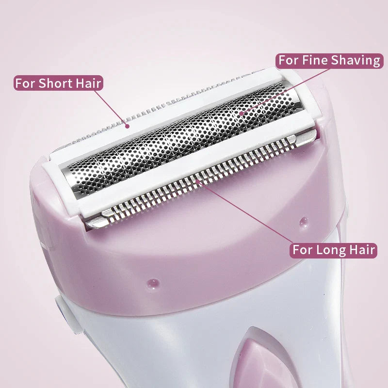 USB Rechargeable Women’s Electric Razor Full-Body Hair Removal Pink-3