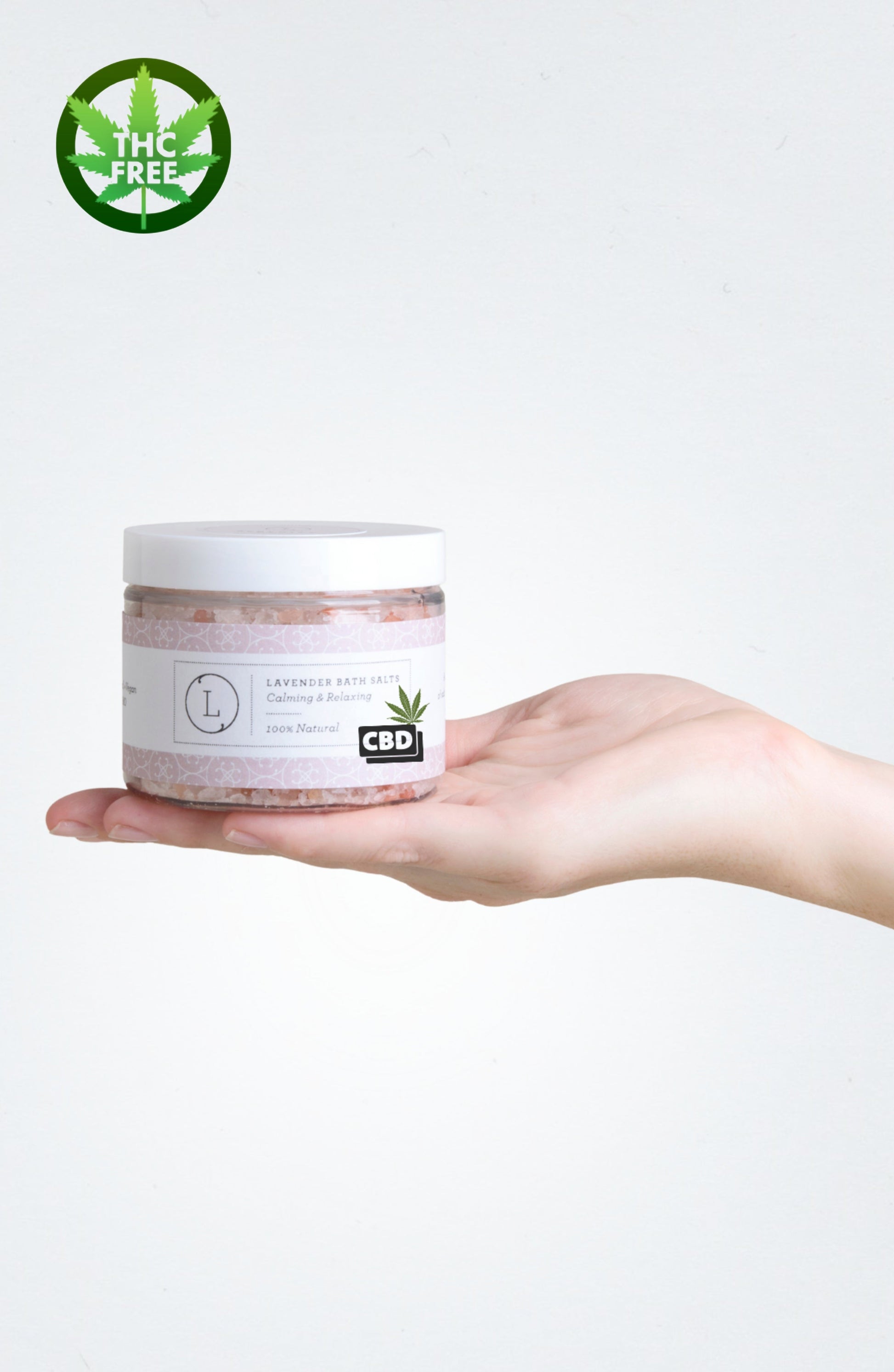 CBD Lavender Natural Bath Salt Soak with CBD. Made with Dead sea, Epsom and Himalayan salts-1