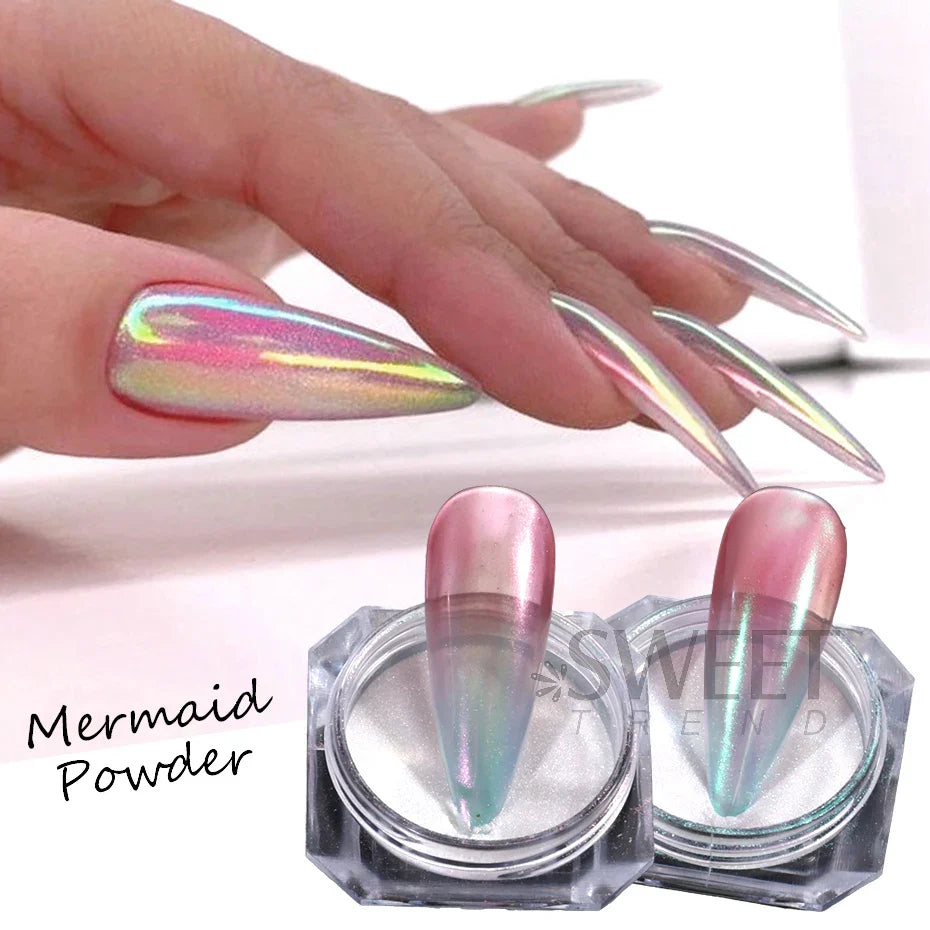 Rainbow Mirror Nails Glitter Powder Set-5